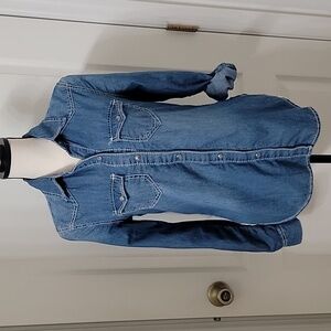 Seven7 Size S Pearl-Like Snap Front Denim Shirt, Western Style, Good Used Cond.